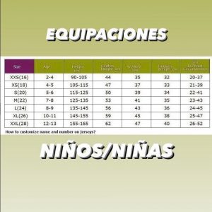 TABLA TALLAS NIÑOS